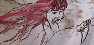 ピンクの女性のパネル